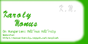 karoly monus business card